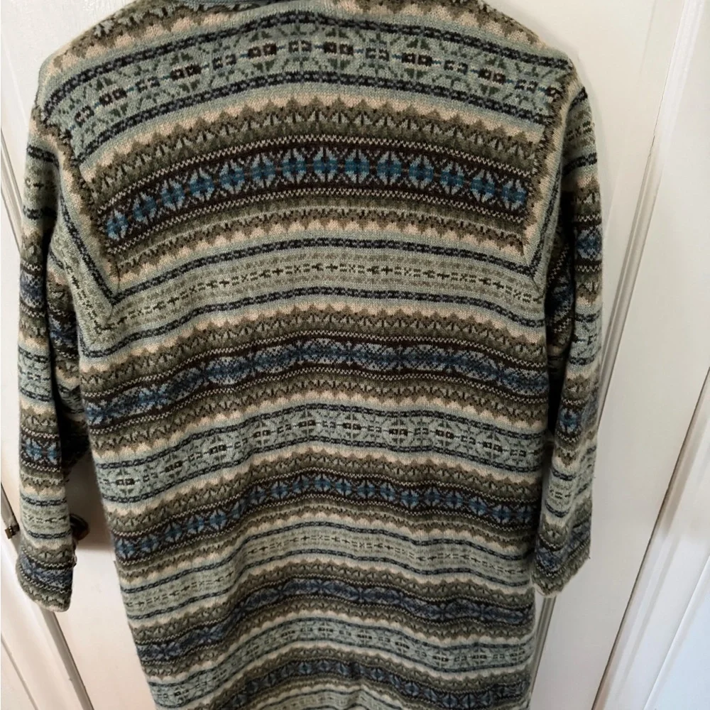 Talbots women’s  Striped Cardigan - Blue and Brown - Picture 2 of 3
